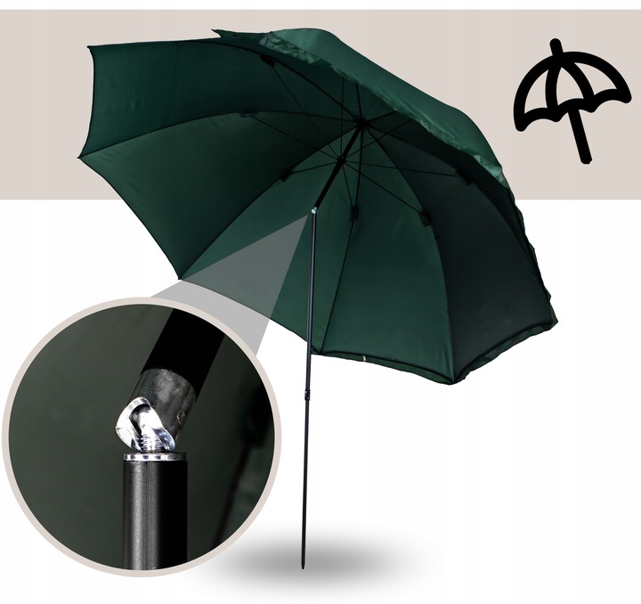DUŻY PARASOL WĘDKARSKI 240cm WODOODPORNY namiot Z BOKAMI na ryby PARASOL
