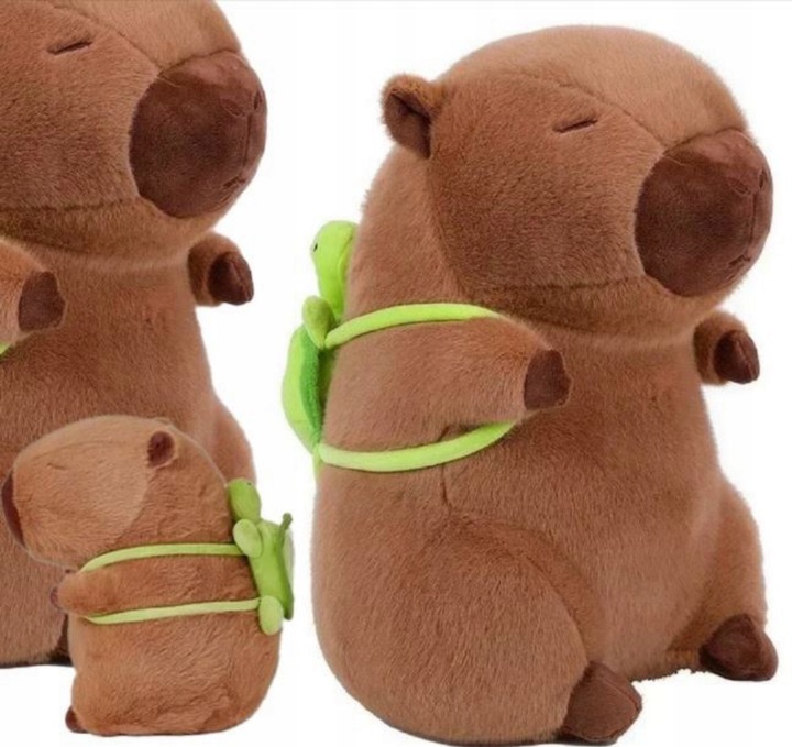 MASKOTKA KAPIBARA Z PLECAKIEM ŻÓŁW PLUSZAK DUŻY XXL 40CM PLUSZOWY MIŚ