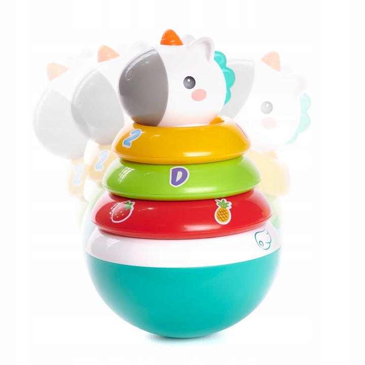 Piramidka sensoryczna wańka wstańka wieża grzechotka dla niemowląt