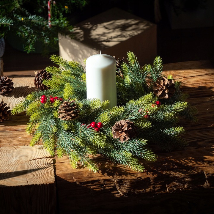 WIANEK ŚWIĄTECZNY STROIK NA DRZWI STÓŁ WIENIEC OZDOBA PREMIUM ŚWIĘTA 45 cm