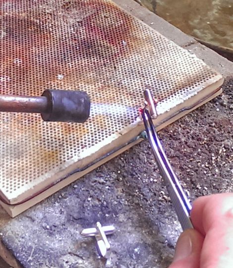 Prezent Spinki do mankietów z krzemieniem | Srebro