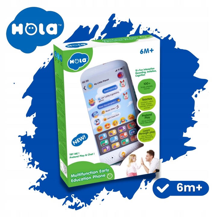 Pierwszy interaktywny telefon dla dzieci smartfon edukacyjny 100 dźwięków