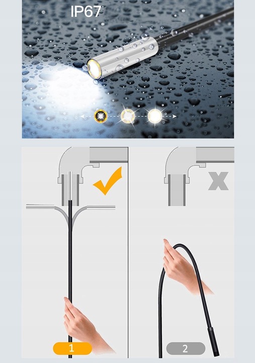 KAMERA ENDOSKOPOWA INSPEKCYJNA ANDROID PC APP USB-C 3.9mm 3.5m 6 LED IP67