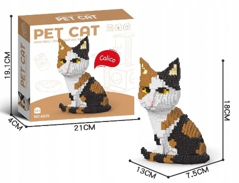KLOCKI LOGO SŁODKI KOTEK ŚLICZNA KICIA Z KLOCKÓW MODEL PUZLE CAT 3D PREZENT