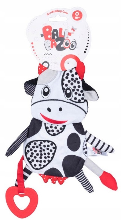 BaliBaZoo KONTRASTOWA KROWA Zabawka dla niemowląt Szeleścik Gryzak 0m+