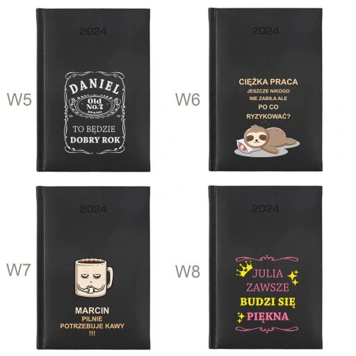 PERSONALIZOWANY KALENDARZ KSIĄŻKOWY PLANER TERMINARZ 2024 A5 NADRUK