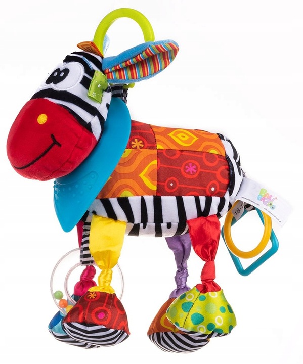 BalibaZoo OSIOŁEK DAVE Grzechotka Gryzak Szeleścik Metki ZAWIESZKA DO WÓZKA