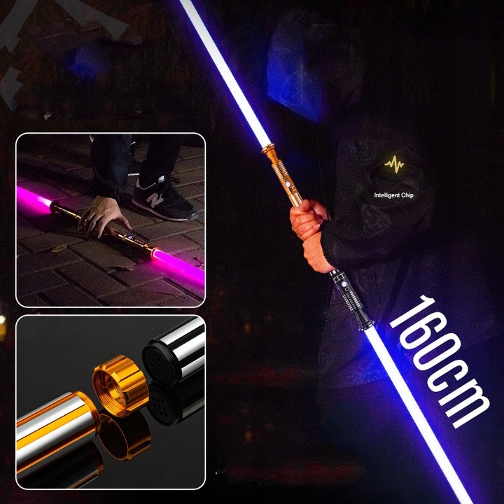 MIECZ ŚWIETLNY ŚWIECĄCY Z DŹWIĘK STAR WARS ZABAWKOWY RGB 16 KOL METAL MIECZ