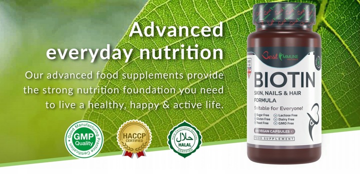 Kompleks włosy skóra paznokcie Naturalny Biotyna Najwyższa Biodostępność