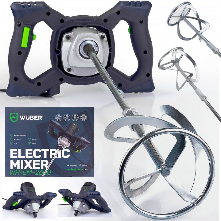 MIESZADŁO ELEKTRYCZNE DO KLEJU FARB BETONU 2600W + 2x MIESZALNIK PRZEDŁUŻKI