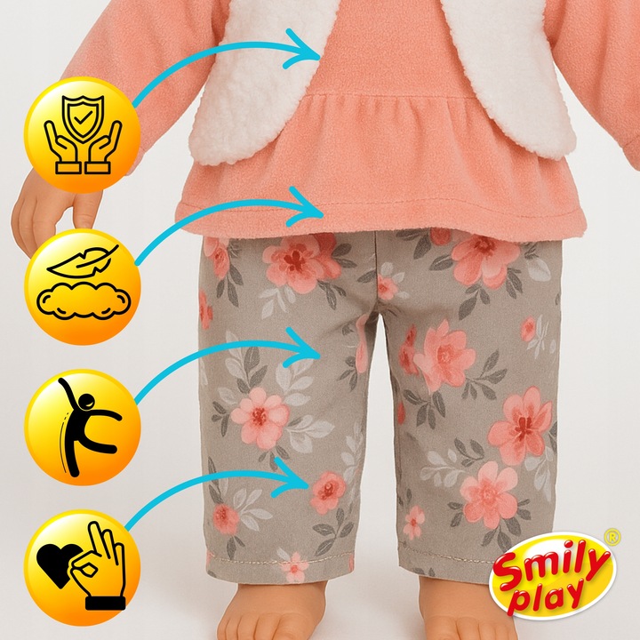 Lalka bobas Julka interaktywna edukacyjna miękka mówi śpiewa uczy 2l+ 32cm