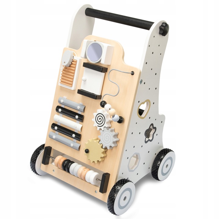 CHODZIK PCHACZ INTERAKTYWNY DLA DZIECI JEŹDZIK EDUKACYJNY 2W1 CZARNO-BIAŁY