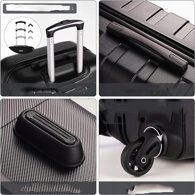 ZESTAW DWÓCH TWARDYCH WALIZEK COOLIFE M 38L + L 60L ZAMEK TSA HARD SHELL