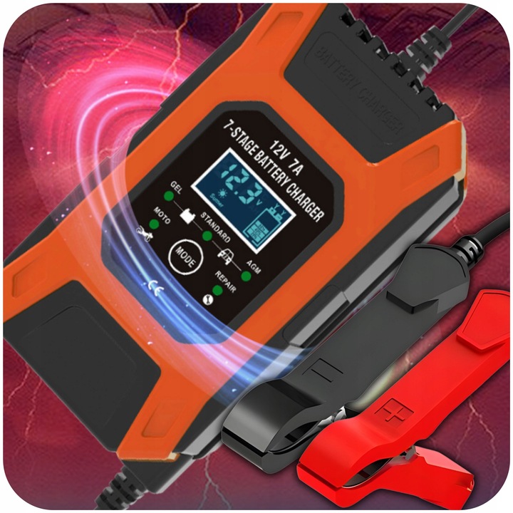 Prostownik AUTOMATYCZNY Z FUNKCJĄ NAPRAWY AKUMULATORÓW 12V 7a AUTOMAT