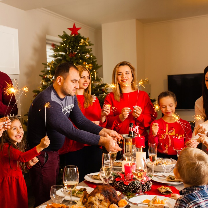Lampion Świąteczny LED Duży Szklany - Dekoracja Świąteczna Ozdobna Na Stół
