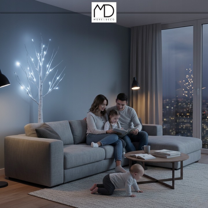 Brzoza led 120 cm 96 led kolor zimny drzewko świąteczne święta dekoracja