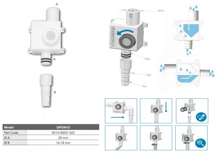 Syfon do skroplin pionowy-poziomy
