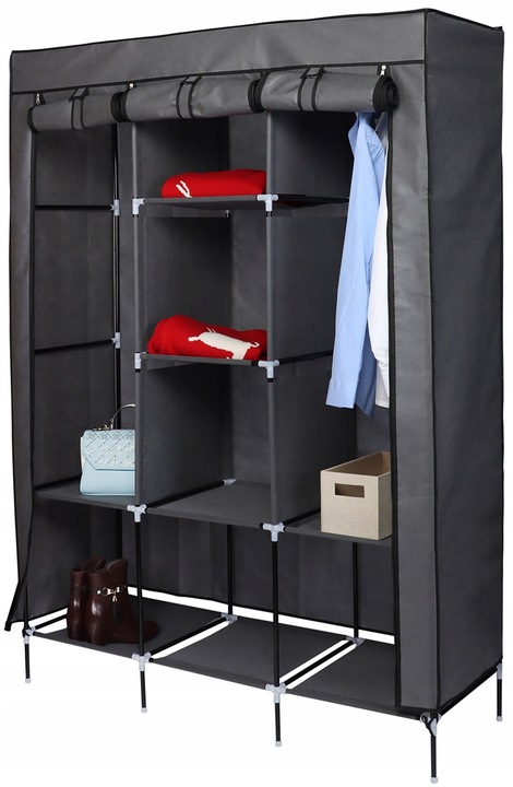 SZAFA Przenośnia tekstylna 8 półek pojemna 127X45X172CM turystyczna lekka