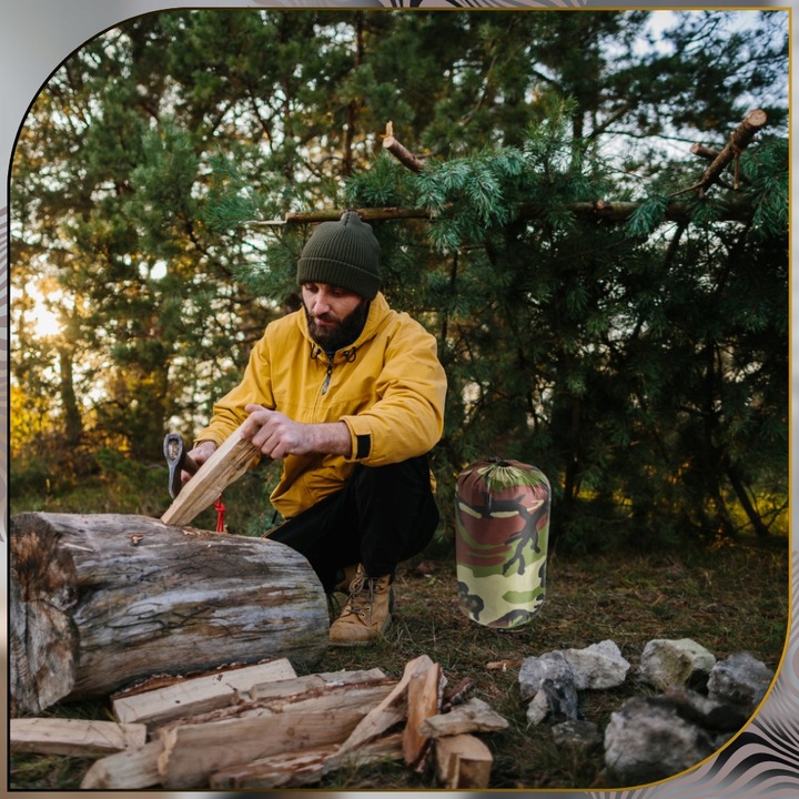 Śpiwór zimowy dziecięcy turystyczny puchowy wojskowy dla dziecka ultralekki