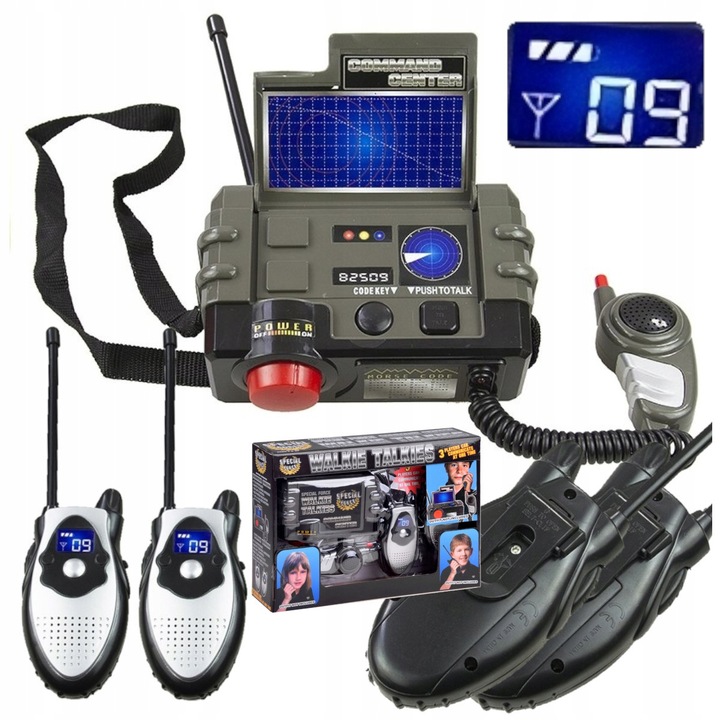 WALKIE TALKIE DLA DZIECI 2 x krótkofalówka ZESTAW łoki toki + BAZA do 30m
