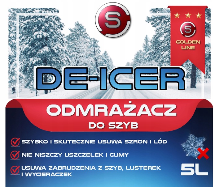 Odmrażacz do szyb De-Icer szybki skuteczny płyn do odmrażania szyb 5L