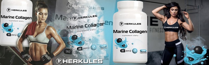HERKULES Marine Collagen 120caps KOLAGEN RYBI KWAS HIALURONOWY WITAMINA C