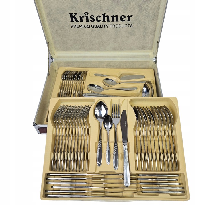 KOMPLET SZTUCÓW 12 OSÓB WALIZKA ZESTAW 72EL PREMIUM POŁYSK