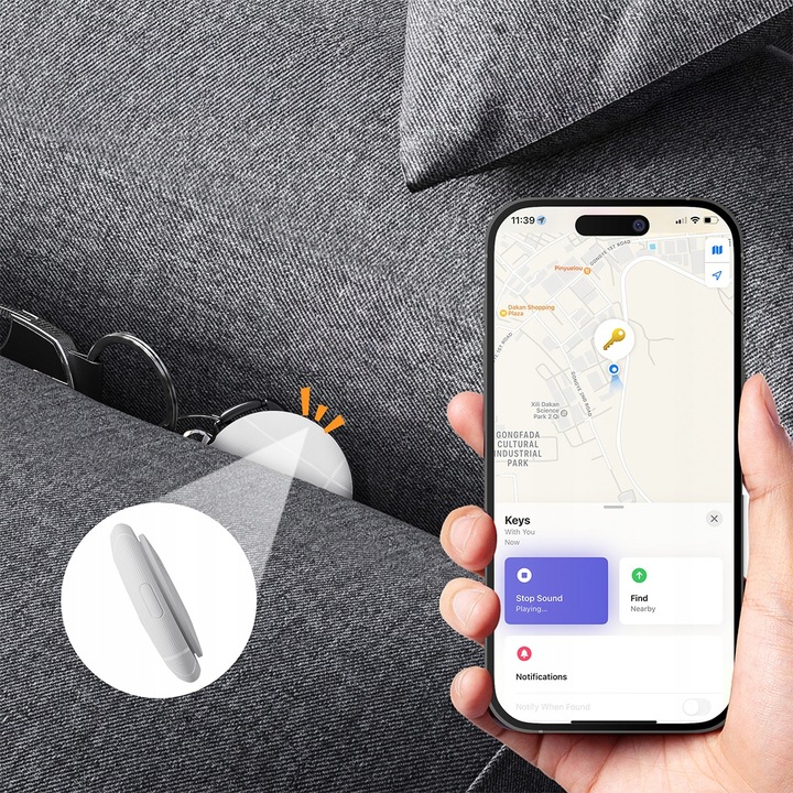 Lokalizator GPS LiTag MiLi IOS APLLE do plecaka kluczy bagażu roweru obroży