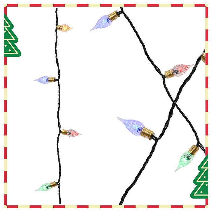 Lampki Choinkowe PRL Żarówki 180LED kolorowe 17,9M 8 Funkcji zielony kabel