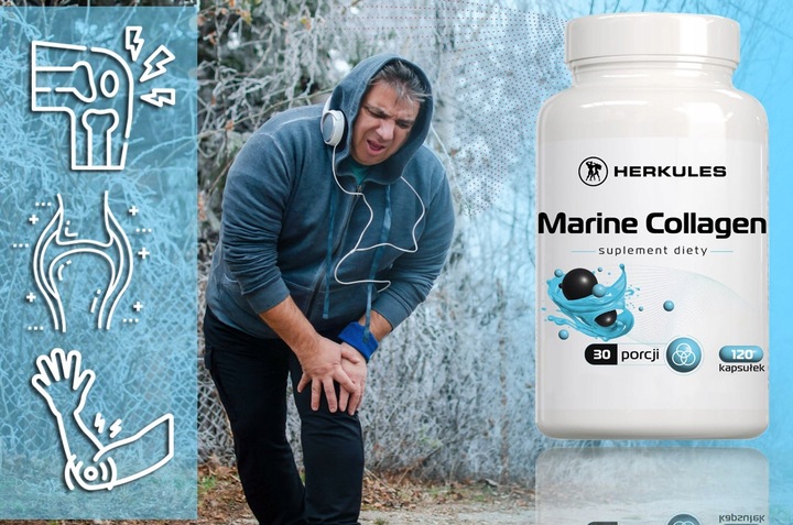 HERKULES Marine Collagen 120caps KOLAGEN RYBI KWAS HIALURONOWY WITAMINA C