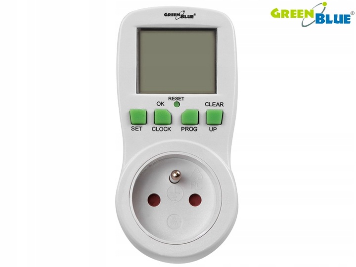 WYLACZNIK BOJLER PROGRAMATOR CZASOWY CYFROWY TIMER 3680W GreenBlue GB107