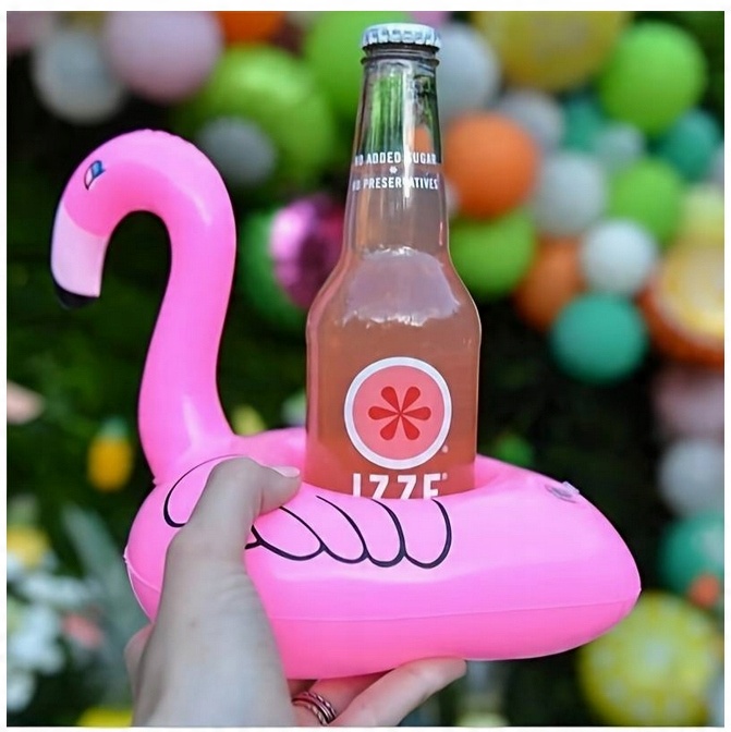 12 x DMUCHANY UCHWYT NA NAPOJE Podstawka Do Drinków FLAMING Podkładka BASEN