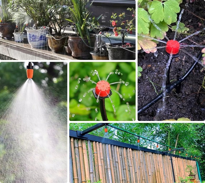 ZESTAW NAWADNIANIA AUTOMATYCZNEGO TRWANIKÓW KWIATÓW OGRODU SZKLARNI KURTYNA