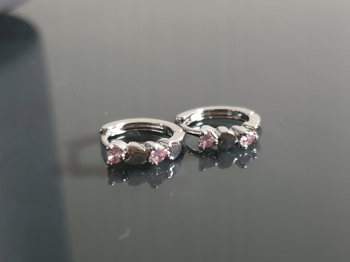 SREBRNE KOLCZYKI serduszka kółka DLA DZIEWCZYNKI STAL CHIRURGICZNA 316L