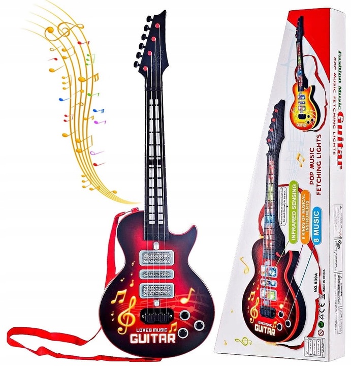 GITARA ROCKOWA DZIECI ŚWIECI GRA STRUNY INSTRUMENT
