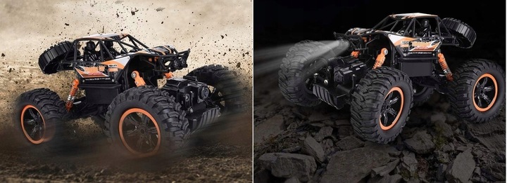SAMOCHÓD ZDALNIE STEROWANY TERENOWY NAPĘD 4x4 AUTO PILOT RC DUŻY OFF ROAD