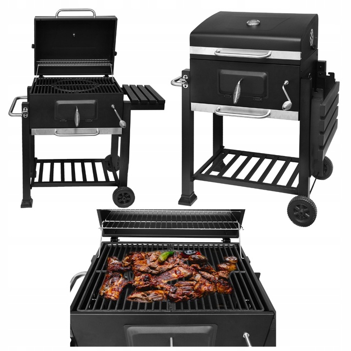 GRILL WĘGLOWY BBQ - ŻELIWNY RUSZT 57 x 43 cm