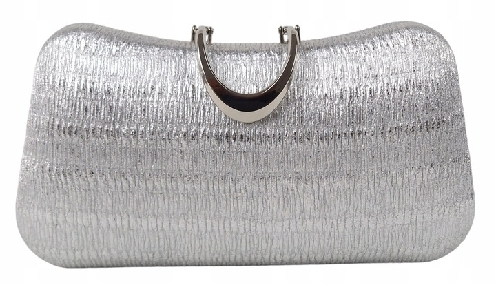 Torebka kopertówka puzderko wieczorowa elegancka wizytowa srebrna