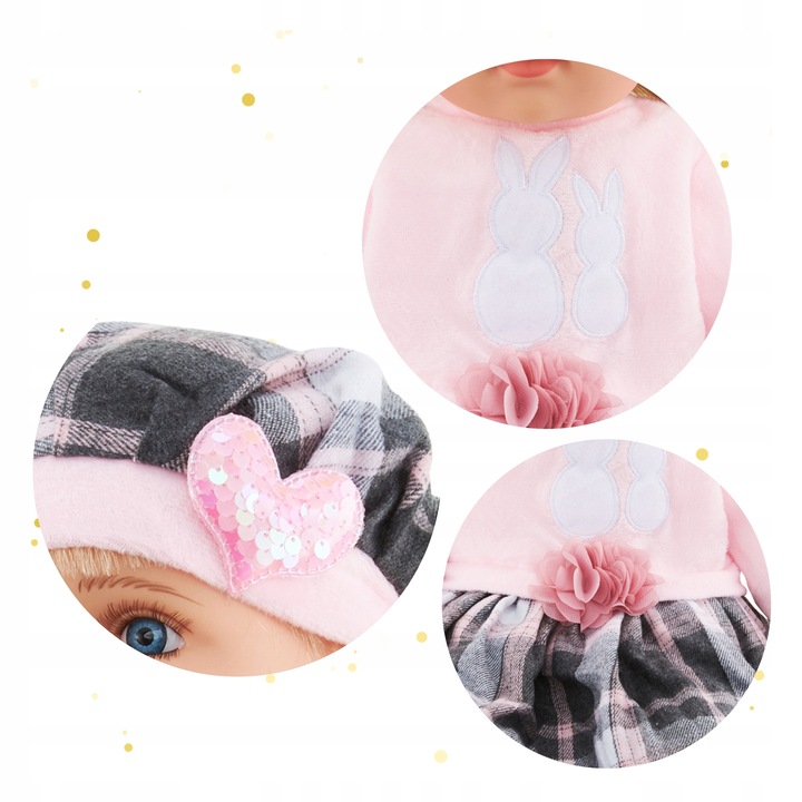 Lalka bobas jak żywa duża 56cm miękka interaktywna mówi śpiewa 2języki uczy