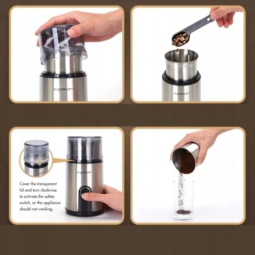 Aigostar Kompaktowy młynek elektryczny 200W do kawy orzechów ziaren