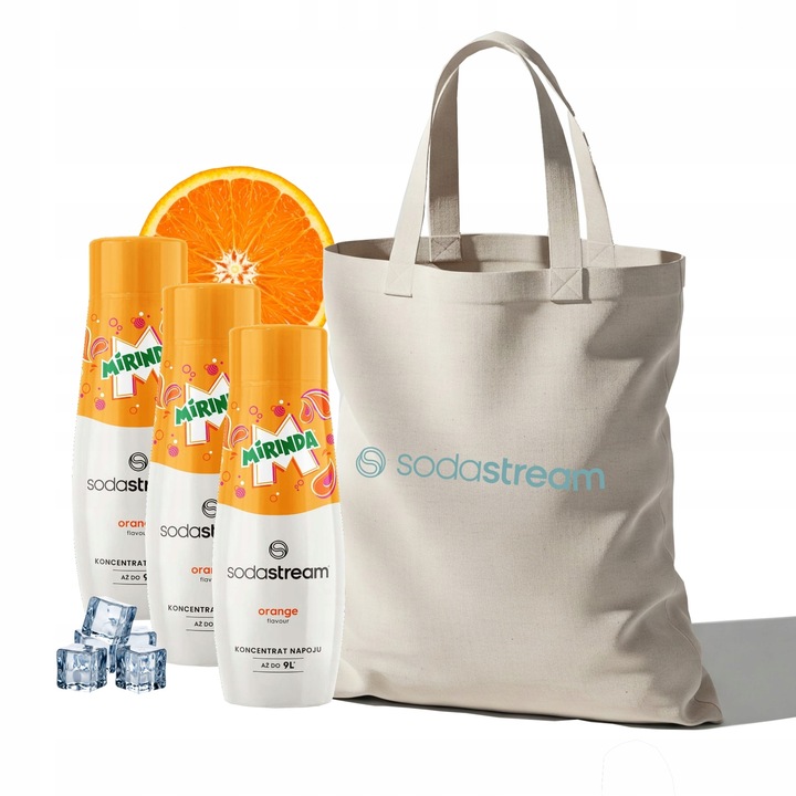Zestaw Syrop koncentrat do wody SodaStream MIRINDA 3x440ml + Torba GRATIS