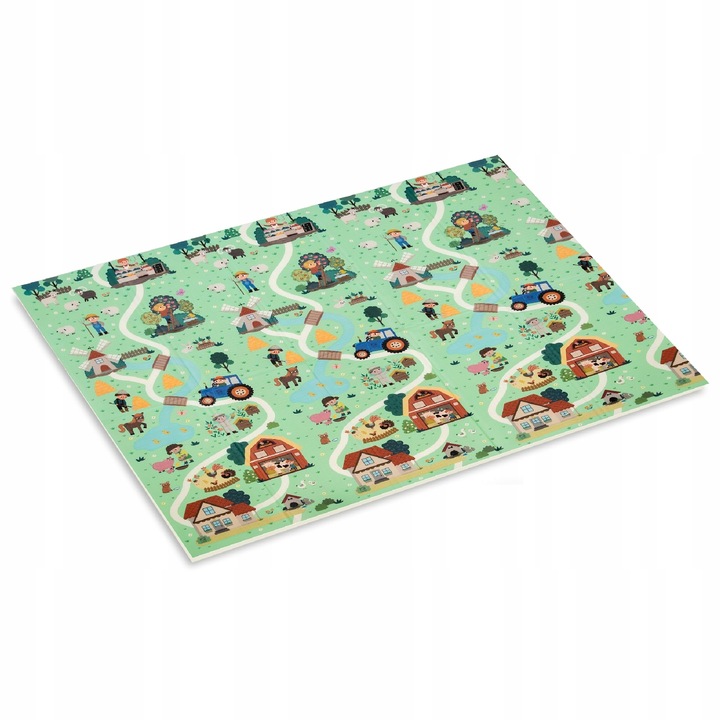 DUŻA MATA PIANKOWA SKŁADANA EDUKACYJNA DWUSTRONNA 180X200CM POLSKI ALFABET