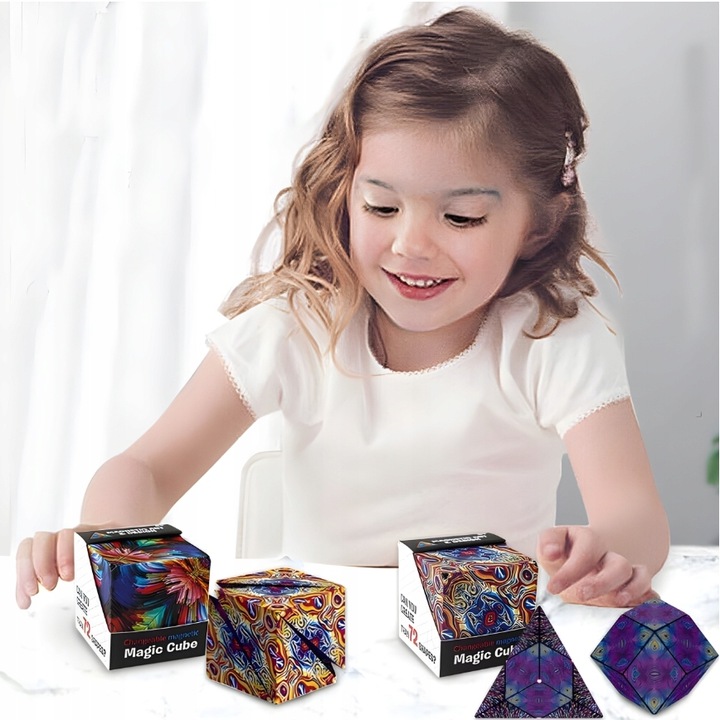 FIDGET CUBE ANTYSTRESOWA KOSTKA MAGNETYCZNA NIEBIESKA PUZZLE MAGIC CUBE