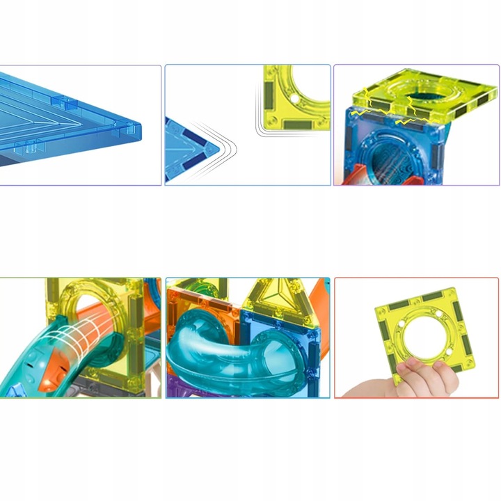 ZESTAW KREATYWNY KLOCKI MAGNETYCZNE DO BUDOWY DOMKÓW ZAMKÓW I ZWIERZĄT