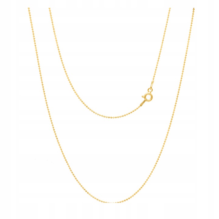 Łańcuszek Srebro pr 925 Złote Kuleczki Naszyjnik dla Dzieci Prezent | 50 cm