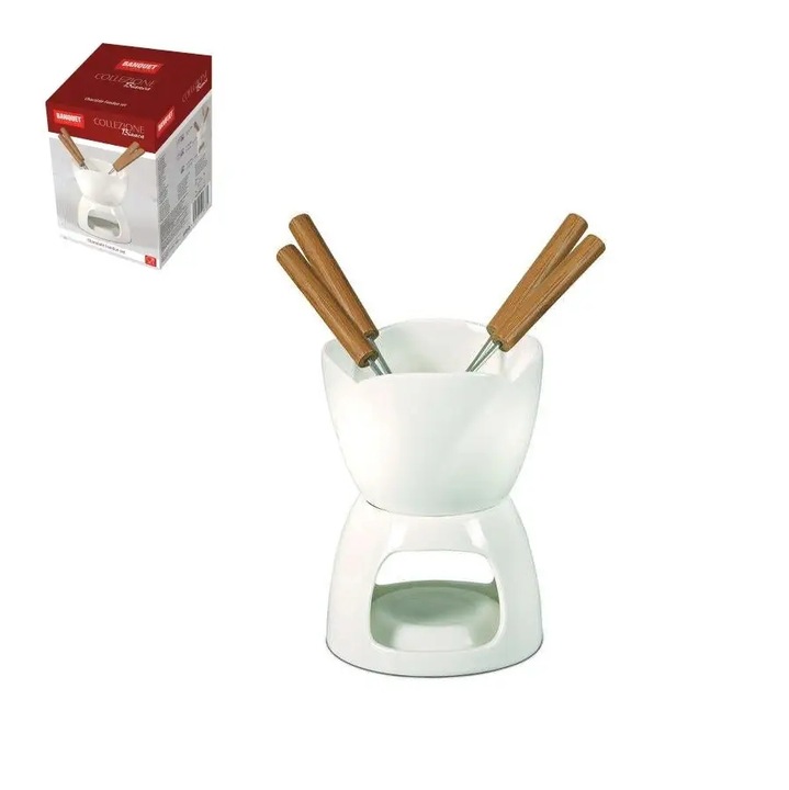 FONDUE DO CZEKOLADY z widelczykami Collezione Bianca founde