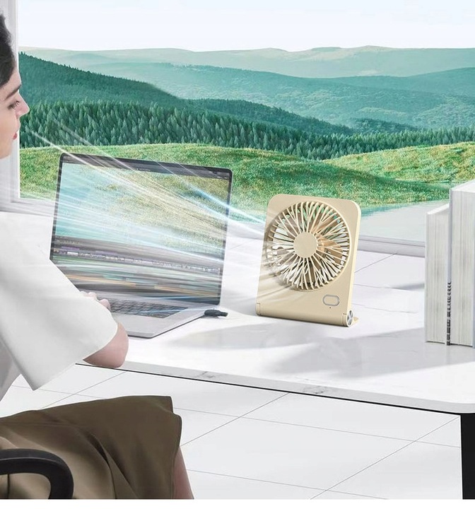 Wiatrak Wentylator Biurkowy Mini Wentylator Biurkowy USB 3 Prędkości Biały