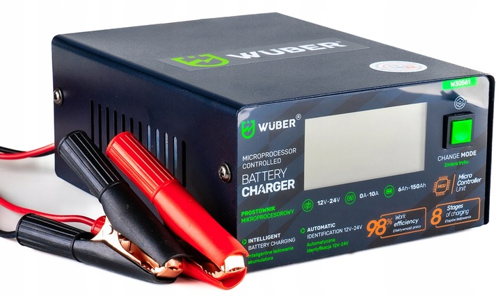 PROSTOWNIK 12V i 24V MIKROPROCESOROWY ŁADOWARKA DO AKUMULATORA NAPRAWA 10A
