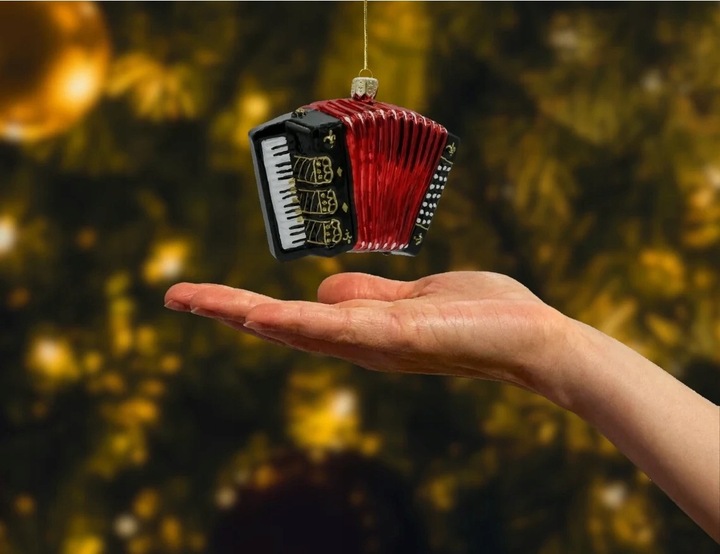 Bombka choinkowa ręcznie malowana - Akordeon