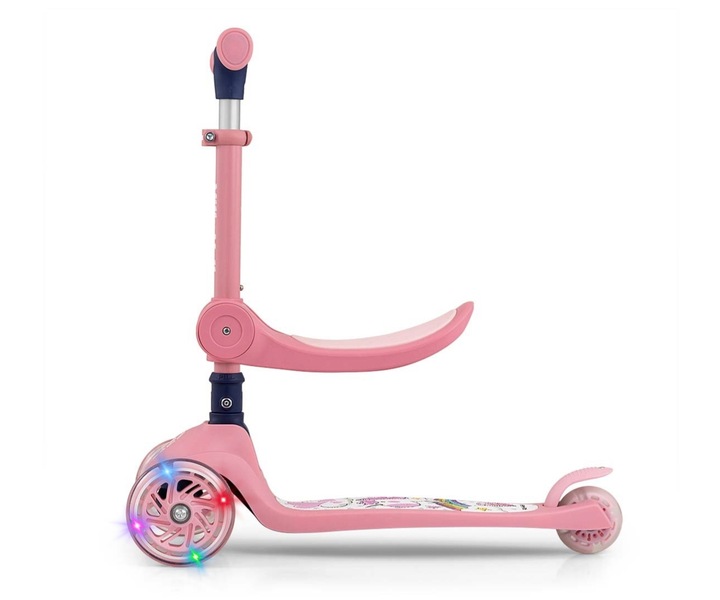 Hulajnoga trójkołowa dla dzieci koła LED Scooter Milly Mally Fuzzy Pink